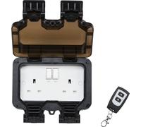 Knightsbridge Remote Controlled IP66 13A 2G outdoor Socket Black OP9R