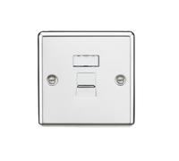 KnightsBridge RJ45 Network Outlet - Rounded Edge Polished Chrome
