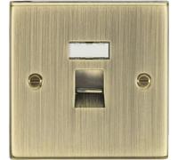 Knightsbridge RJ45 Network Outlet - Square Edge Antique Brass - CS45AB