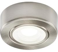 KnightsBridge Round LED Under Cabinet Fitting- Cool White - Brushed Chrome
