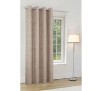 Knightsbridge' Sand 100% Blackout, Thermal, Chenille Single Door Curtain with Eyelet Header Enhanced Living Light Sand 168cm width x 214cm drop