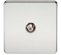 Knightsbridge SF0150PC Screwless 1G SAT TV Outlet (Non-Isolated) - Polished Chrome