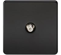 Knightsbridge Screwless 1 Gang Sat Tv Outlet Non-Isolated Matt Black - Sf0150Mb