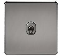 Knightsbridge Screwless 10A 1G Intermediate Toggle Switch - Black Nickel