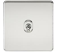 Knightsbridge Screwless 10A 1G Intermediate Toggle Switch - Polished Chrome