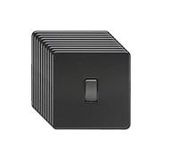 Knightsbridge SF2000MBBx10 Screwless 10AX 1G 2-Way Switch - Matt Black + Black Rocker (10 Pack)