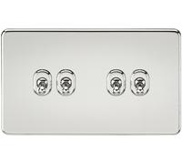 KnightsBridge Screwless 10AX 4G 2-Way Toggle Switch - Polished Chrome