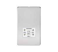 Knightsbridge Screwless 115V/230V Dual Voltage Shaver Socket - Polished Chrome with White Insert - SF8900PCW
