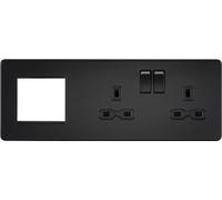 Knightsbridge Screwless 13A 2G DP Socket + 2G Modular Combination Plate