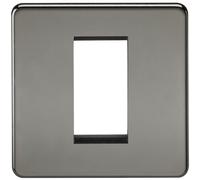 KnightsBridge Screwless 1G Modular Faceplate - Black Nickel