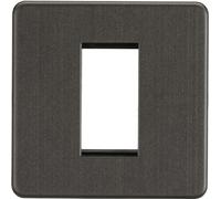 KnightsBridge Screwless 1G Modular Faceplate - Smoked Bronze