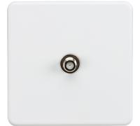KnightsBridge Screwless 1G SAT TV outlet (non-isolated) - Matt white