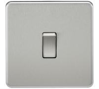 Knightsbridge Screwless 20A 1G DP Switch - Brushed Chrome