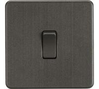 Knightsbridge Screwless 20A 1G DP Switch - Rocker - Manual - Smoked Bronze