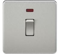 Knightsbridge Screwless 20A 1G DP Switch with Neon - Brushed Chrome - SF8341NBC