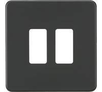 Knightsbridge GDSF002AT Screwless 2G Grid Faceplate - Anthracite