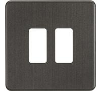 KnightsBridge Screwless 2G grid faceplate - smoked bronze