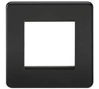 Knightsbridge SF2GMB Screwless 2G Modular Faceplate, 230 V, Matt Black