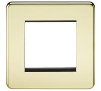 KnightsBridge Screwless 2G Modular Faceplate - Polished Brass