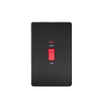 Knightsbridge Screwless 45A 2G DP Switch with Neon - Matt Black
