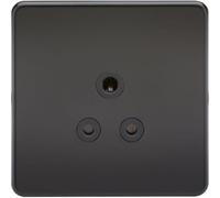 Knightsbridge Screwless 5A Unswitched Socket - Matt Black with Black Insert - SF5AMB