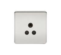 Knightsbridge Screwless 5A Unswitched Socket - Polished Chrome with Black Insert - SF5APC