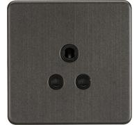 Knightsbridge Screwless 5A Unswitched Socket - Smoked Bronze