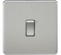 Knightsbridge Screwless Flatplate light switches & sockets BRUSHED CHROME range
