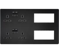Knightsbridge Screwless Combination Plate - Matt Black