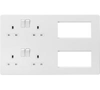 Knightsbridge Screwless Combination Plate - Matt White