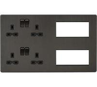 Knightsbridge Screwless Combination Plate - Smoked Bronze