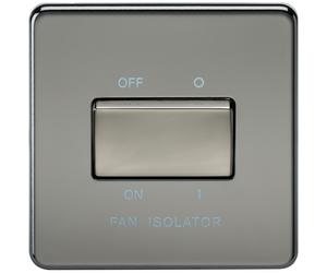 Knightsbridge Screwless Flatplate light switches & sockets BLACK NICKEL range