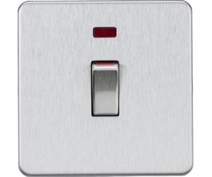Knightsbridge Screwless Flatplate light switches & sockets BRUSHED CHROME range