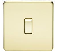 Knightsbridge Screwless Flatplate light switches & sockets POLISHED BRASS range