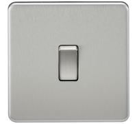 Knightsbridge Screwless Flatplate Range of Sockets & Switches in Brushed Chrome