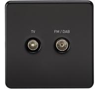 Knightsbridge Screwless light switches & sockets Matt Black Chrome Insert series