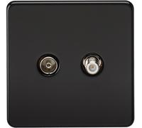 Knightsbridge Screwless light switches & sockets Matt Black Chrome Insert series