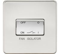 Knightsbridge SF1100PC Screwless 10 A 3 Pole Fan Isolator Switch, Polished Chrome