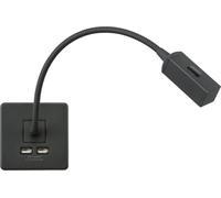 Knightsbridge Screwless Reading Light with Dual USB Charger - Anthracite