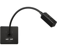 Knightsbridge Screwless Reading Light with Dual USB Charger - Matt Black