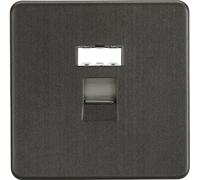KnightsBridge Screwless RJ45 network outlet - Smoked Bronze