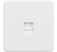 KnightsBridge Screwless Telephone Extension Socket - Matt White