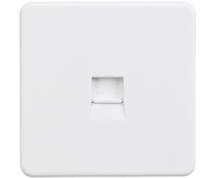 KnightsBridge Screwless Telephone Extension Socket - Matt White