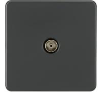 Knightsbridge Screwless 1G TV Outlet (Non-Isolated) - Anthracite - SF0100AT