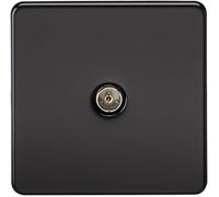 Knightsbridge Screwless 1G TV Outlet (Non-Isolated) - Matt Black - SF0100MB