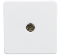 Knightsbridge SF0100MW Screwless 1G TV Outlet (Non-Isolated) - Matt White