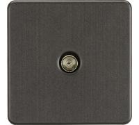 KnightsBridge Screwless 1G TV Outlet (Non-Isolated) - Smoked Bronze