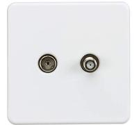 Knightsbridge Screwless 1G TV and SAT TV outlet (isolated) - Matt white - SF0140MW