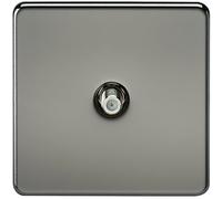 Knightsbridge SF0150BN Screwless 1G SAT TV Outlet (Non-Isolated) - Black Nickel