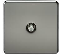 Knightsbridge SF0150BN Screwless 1G SAT TV Outlet (Non-Isolated) - Black Nickel